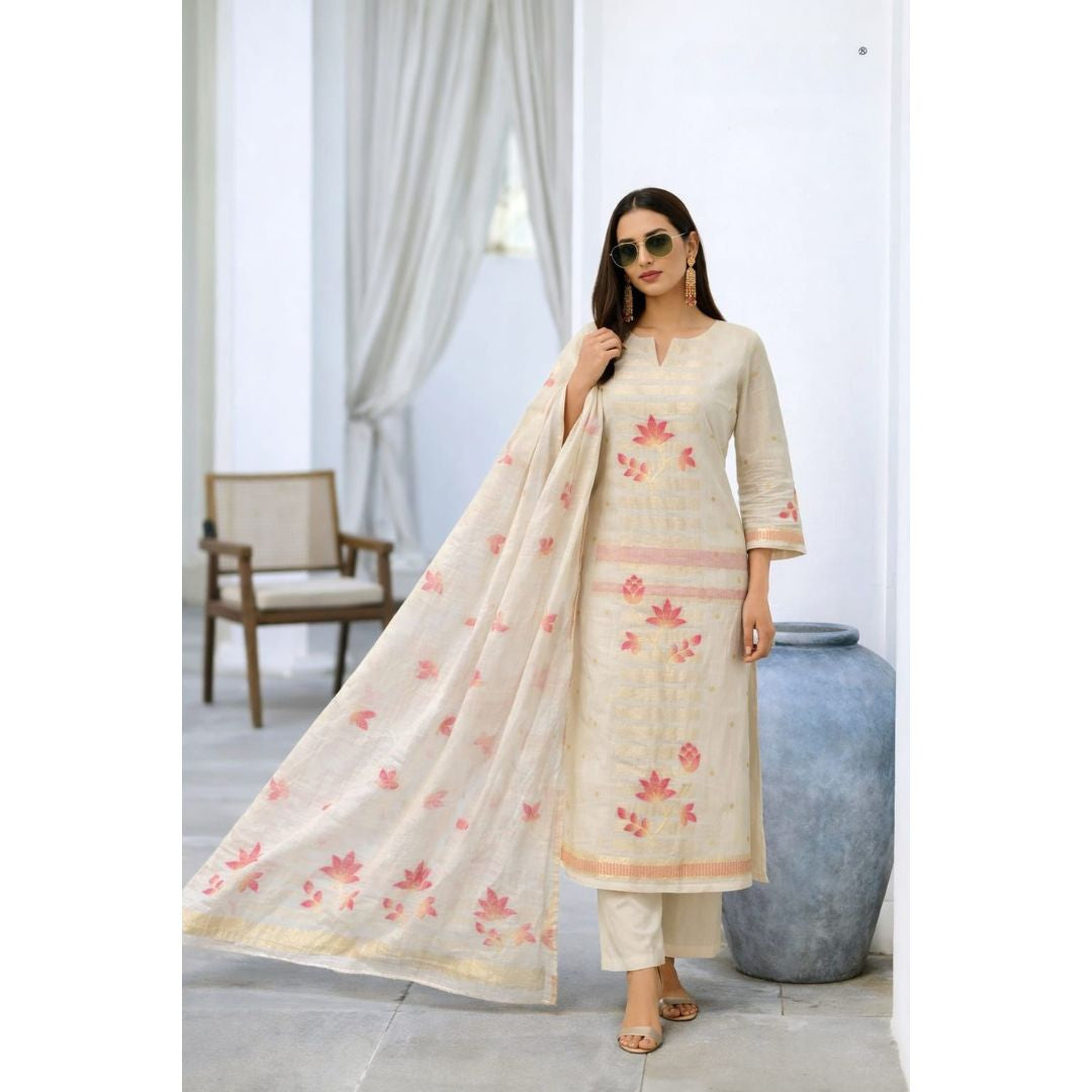Simar Jacquard Cotton Suit Set (Unstitched)