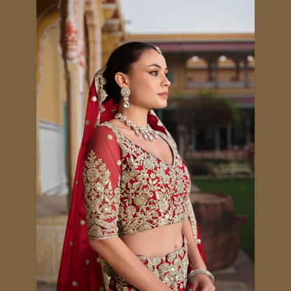 Designer Lahenga Choli Imperial Red