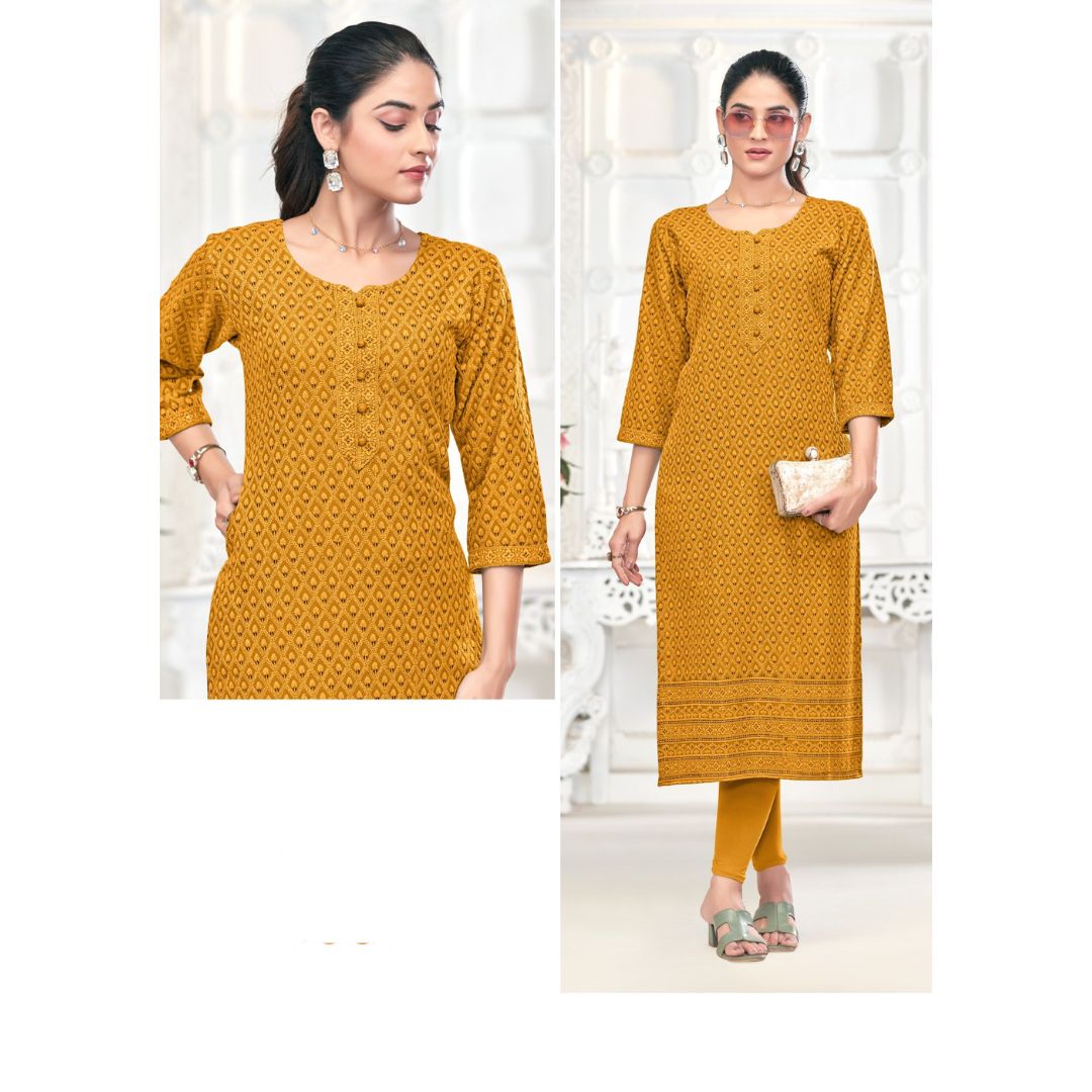 Aarzoo Chikankari Sequence Rayon Kurti Set