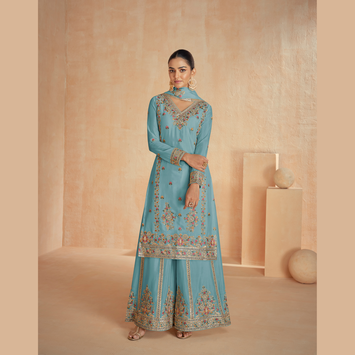 Chinnon Silk Anarkali Set