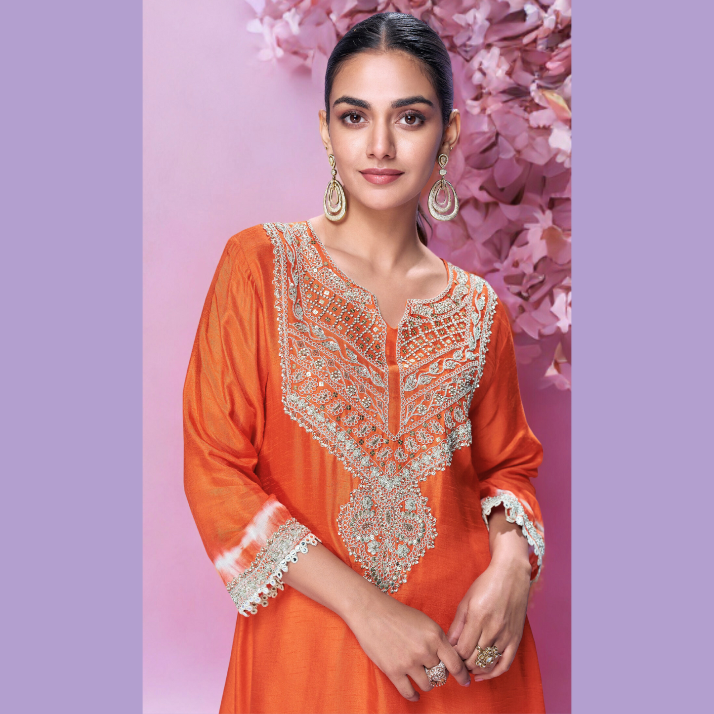 Zoya-E-Rust Kurta with White Pant