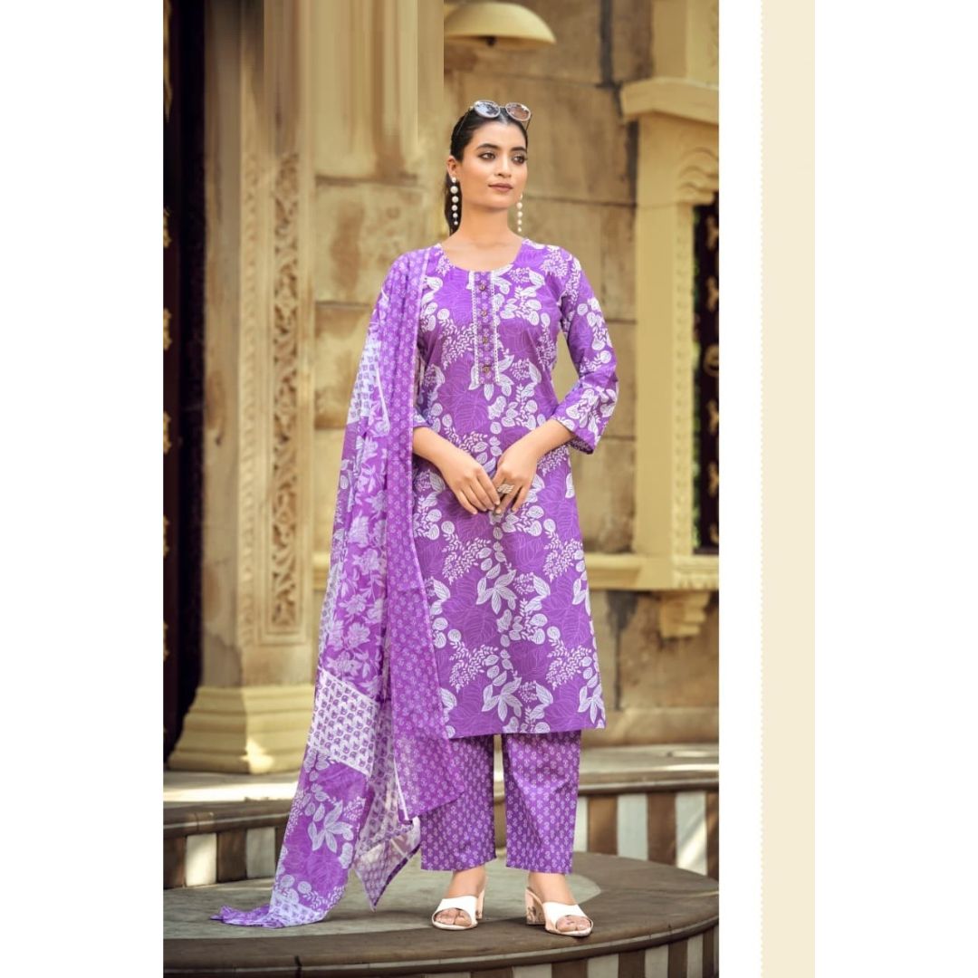 Satrangi Cotton Print Pant Suit Set