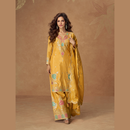 Saanjh Kurta with Palazzo & Dupatta Set