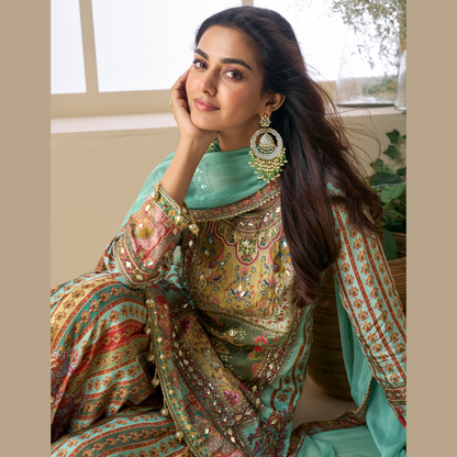 Noorjehan Sharara Silk Suit Sets