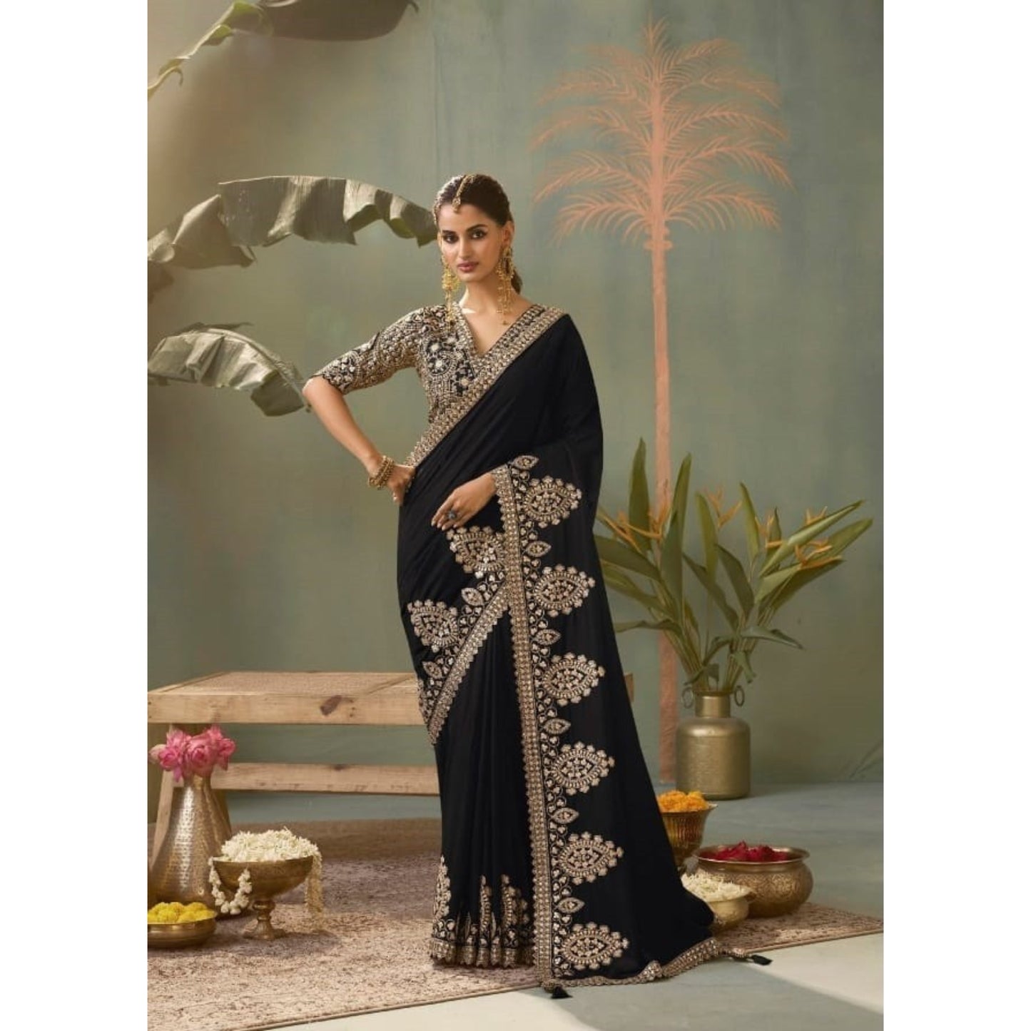 Zara Noir Luxe Party Saree