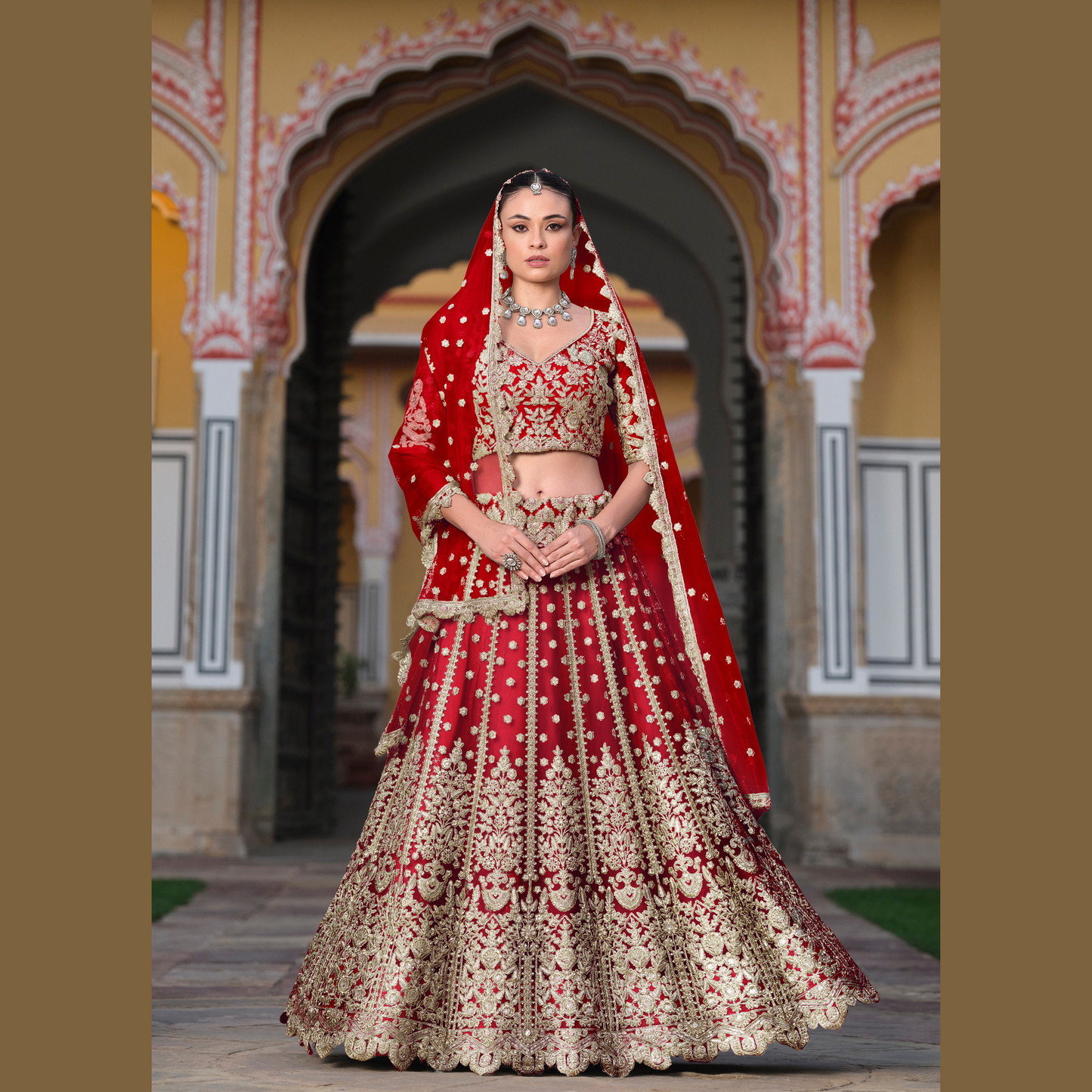 Designer Lahenga Choli Imperial Red