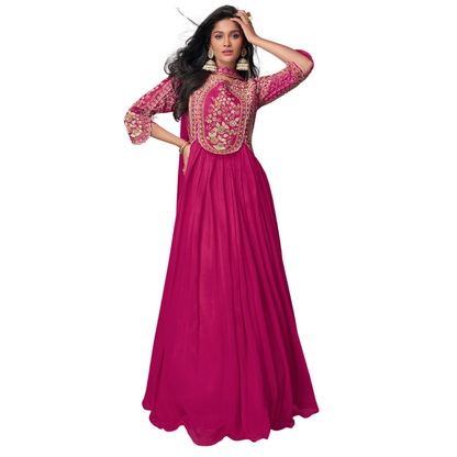 Majestic Charm Silk Ensemble floor-length Anarkali gowns