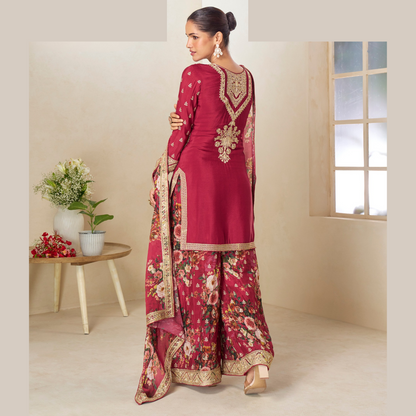 Aafreen Kurta with Floral Palazzo & Dupatta