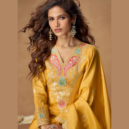 Saanjh Kurta with Palazzo & Dupatta Set