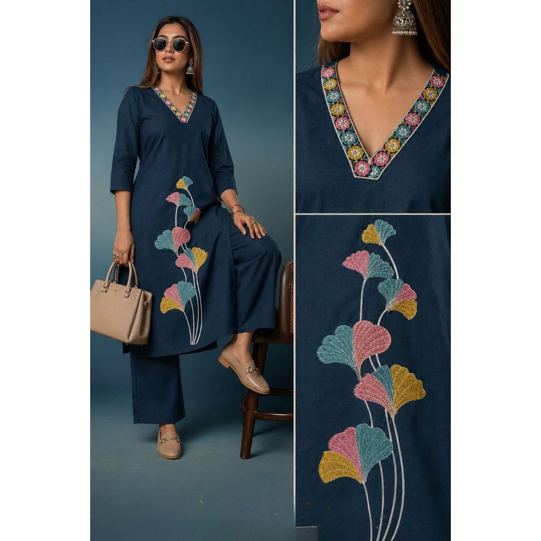 Saanvi Cotton Embroidered Set