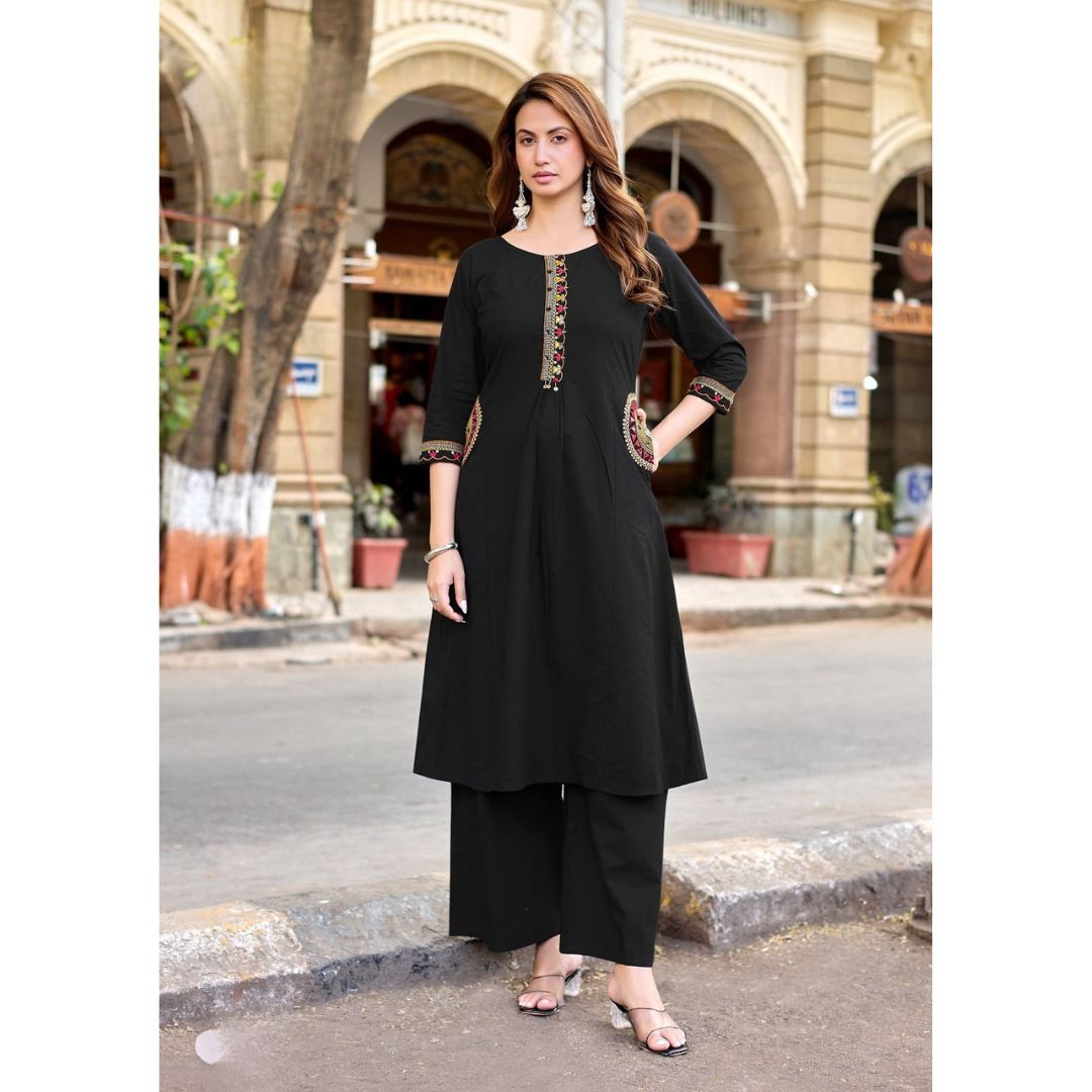 Desi Rang Dhabu Cotton Handwork Suit Set