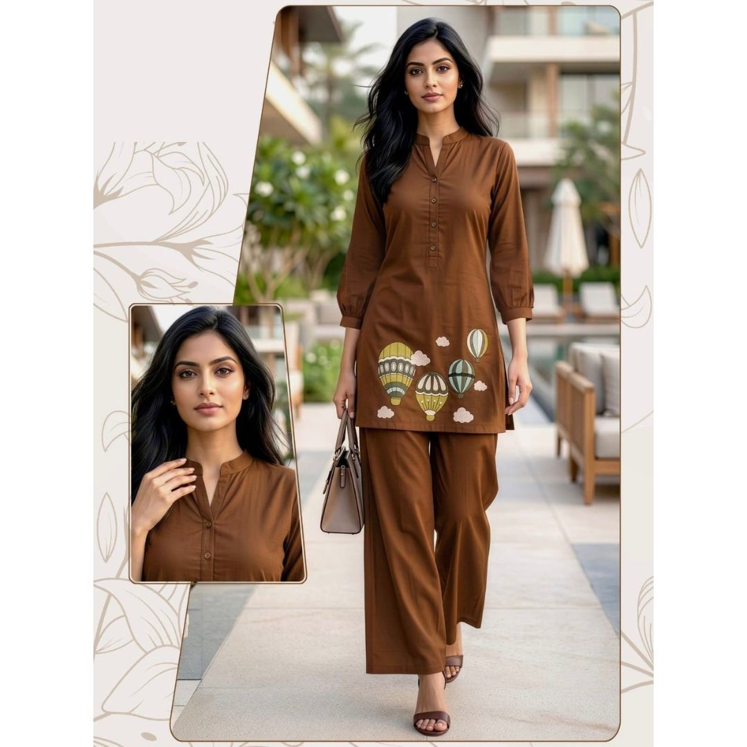 Desi Aura Heavy Dabbu Cotton Co-ord Set