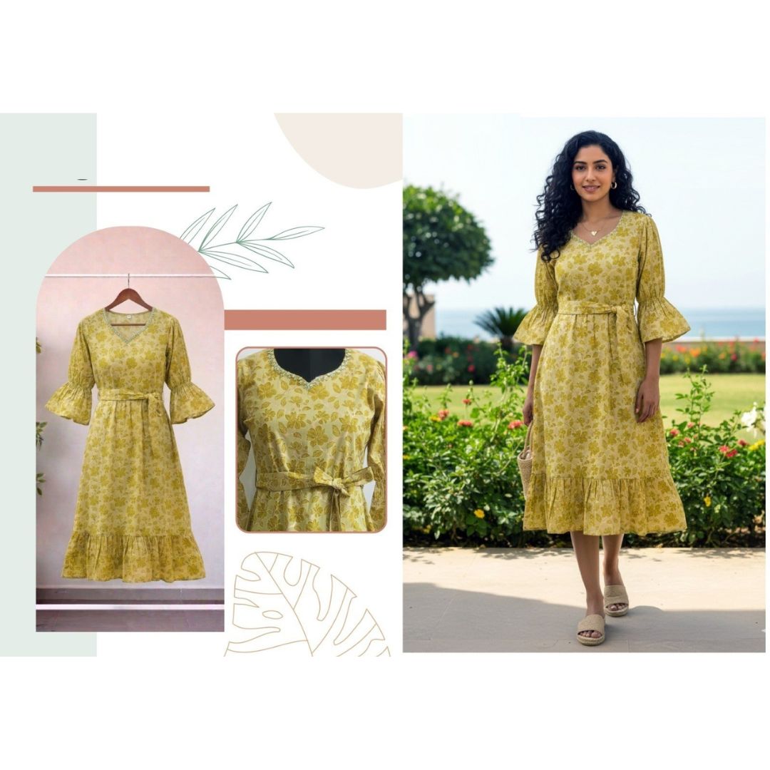 Saanvi Flowy Cotton Maxi Dress