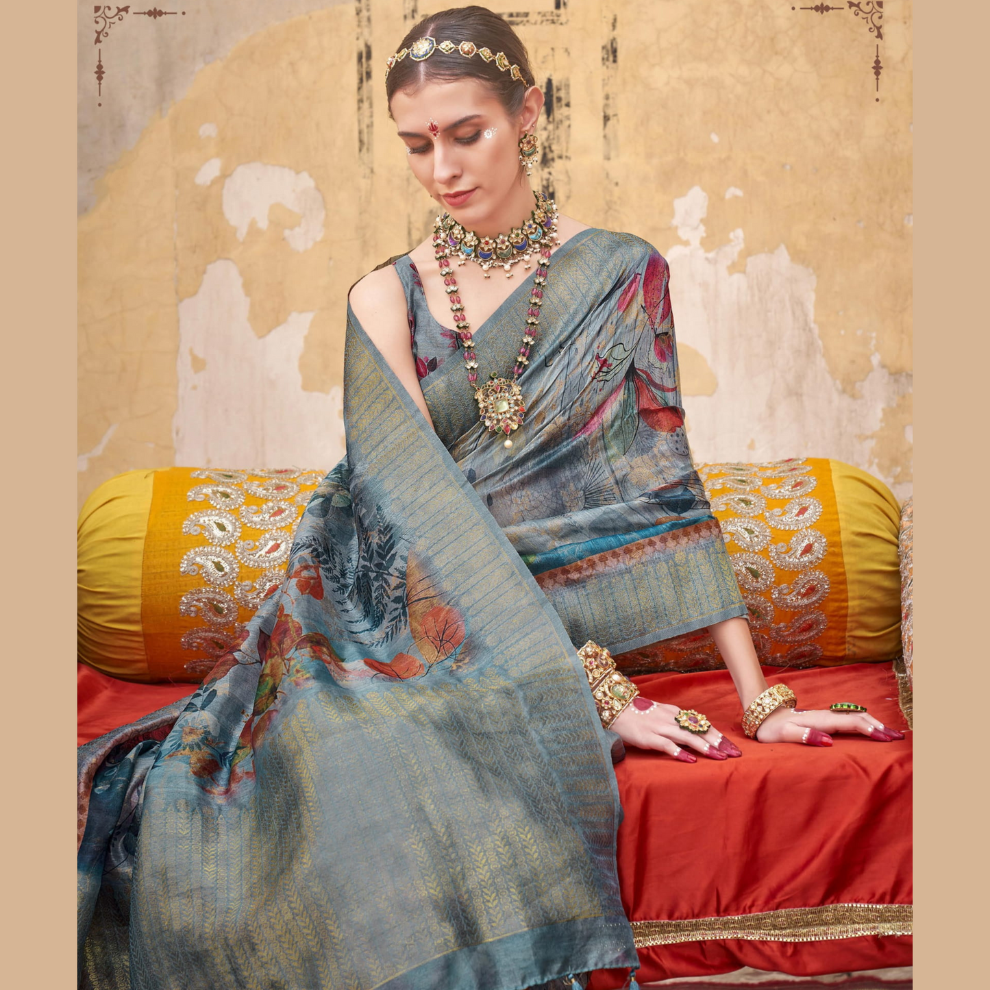 Fancy Silk Saree with Unstitched Blouse