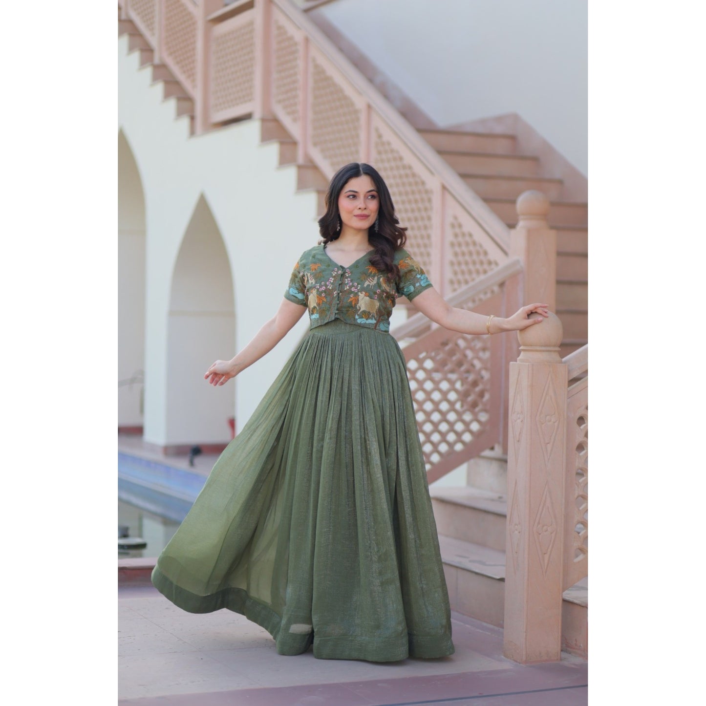 Emerald Whisper Gown