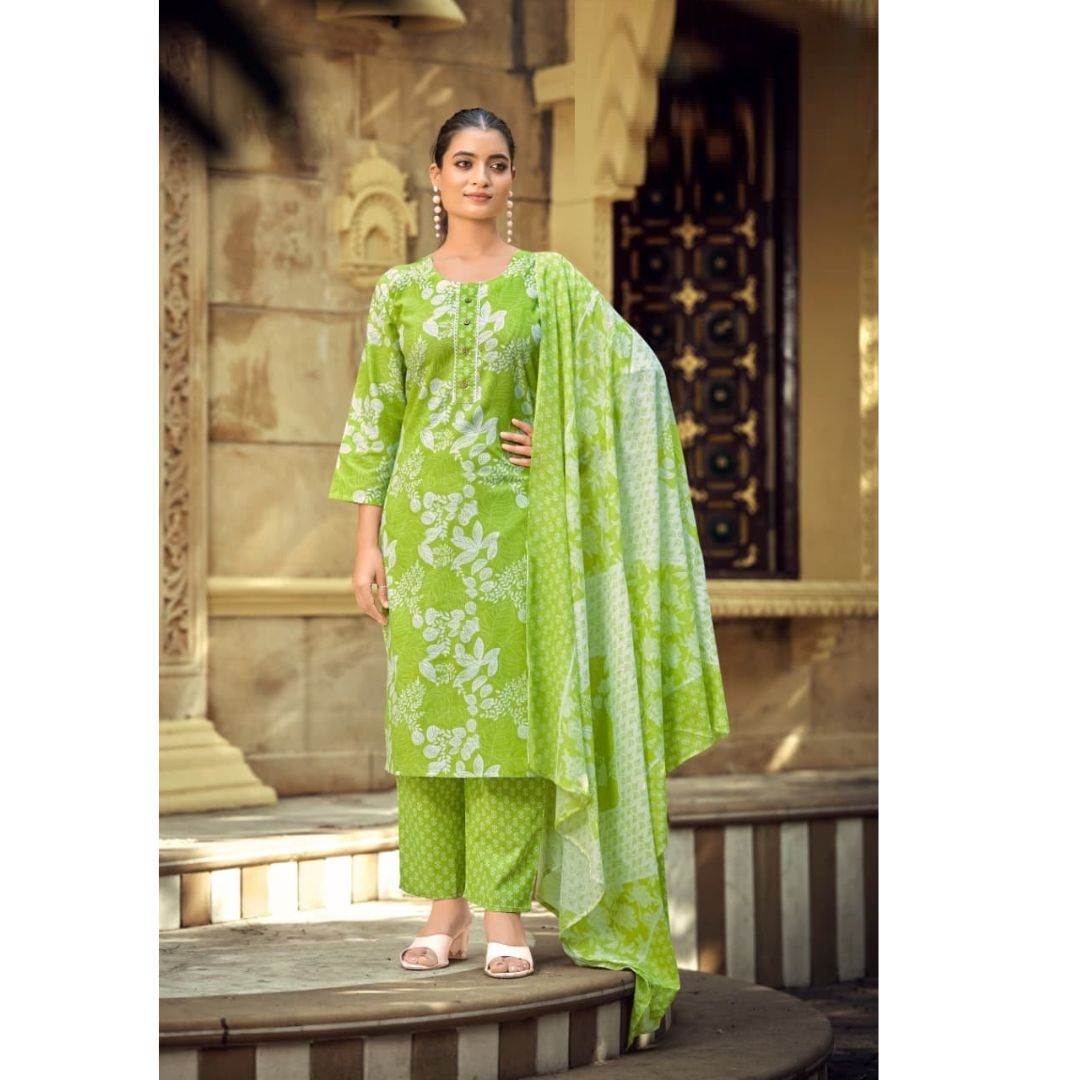 Satrangi Cotton Print Pant Suit Set