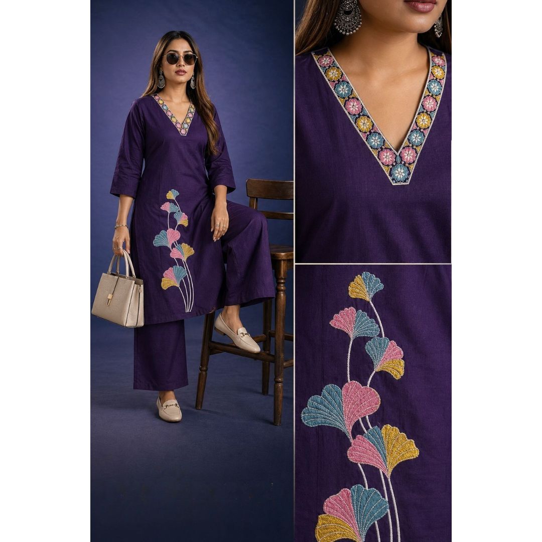 Saanvi Cotton Embroidered Set