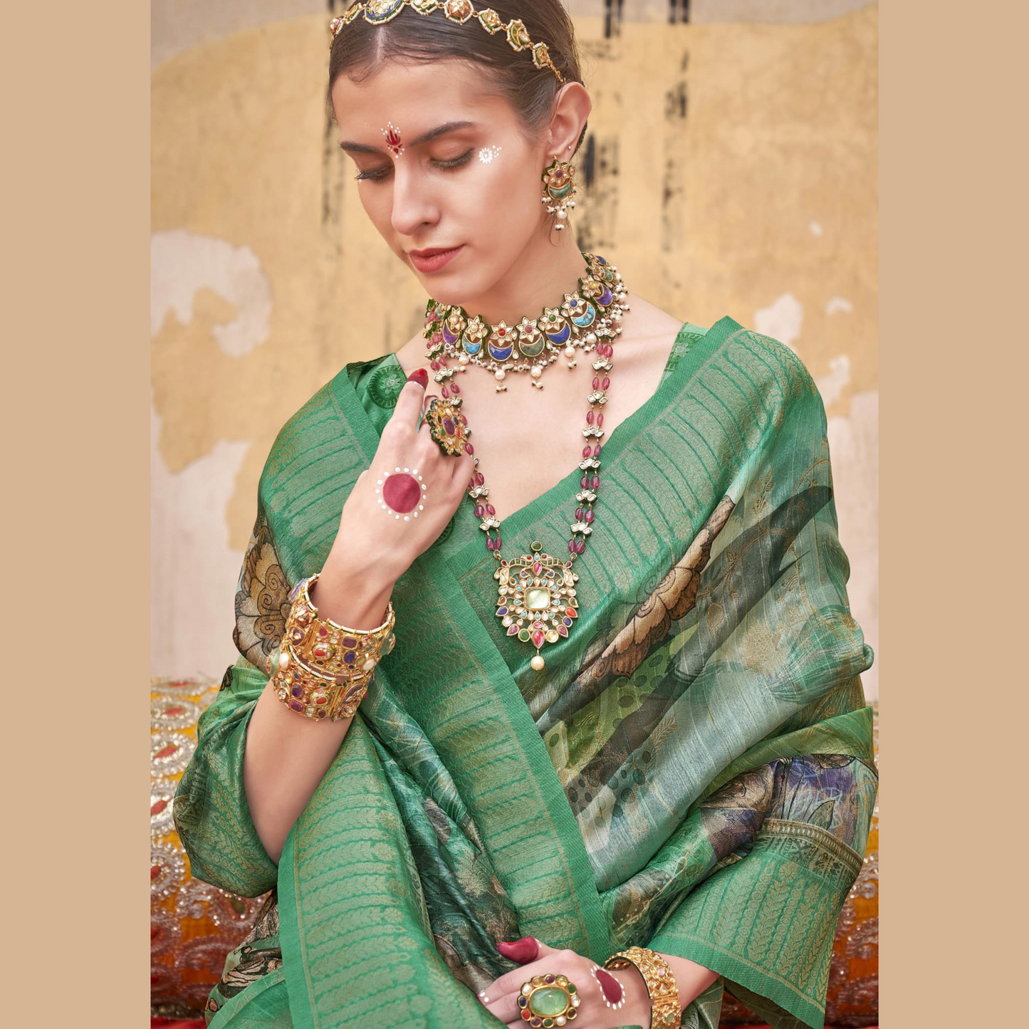 Fancy Silk Saree with Unstitched Blouse