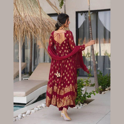 Gulnar Maroon Regal Anarkali Set