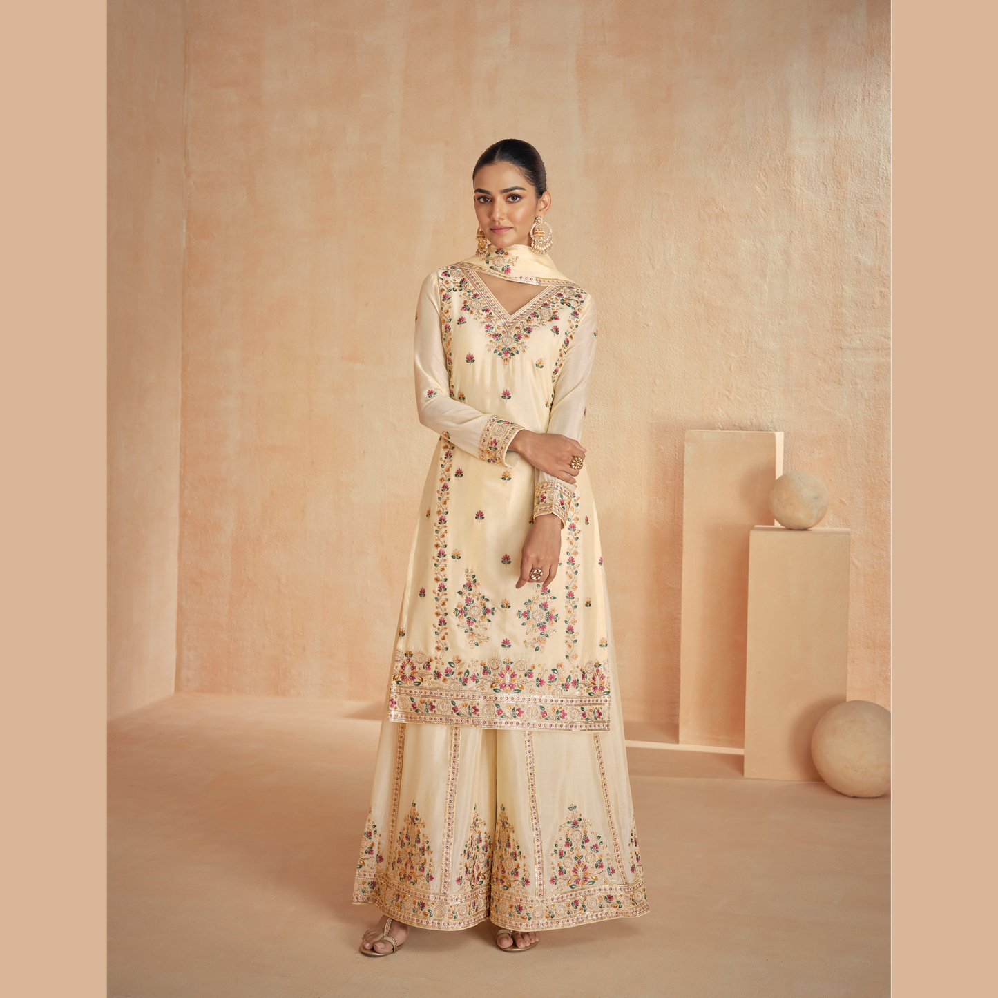 Chinnon Silk Anarkali Set