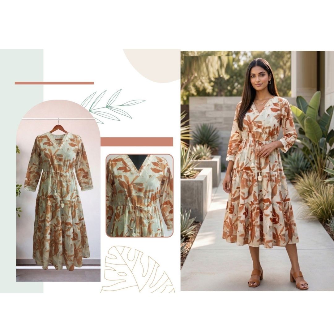 Saanvi Flowy Cotton Maxi Dress