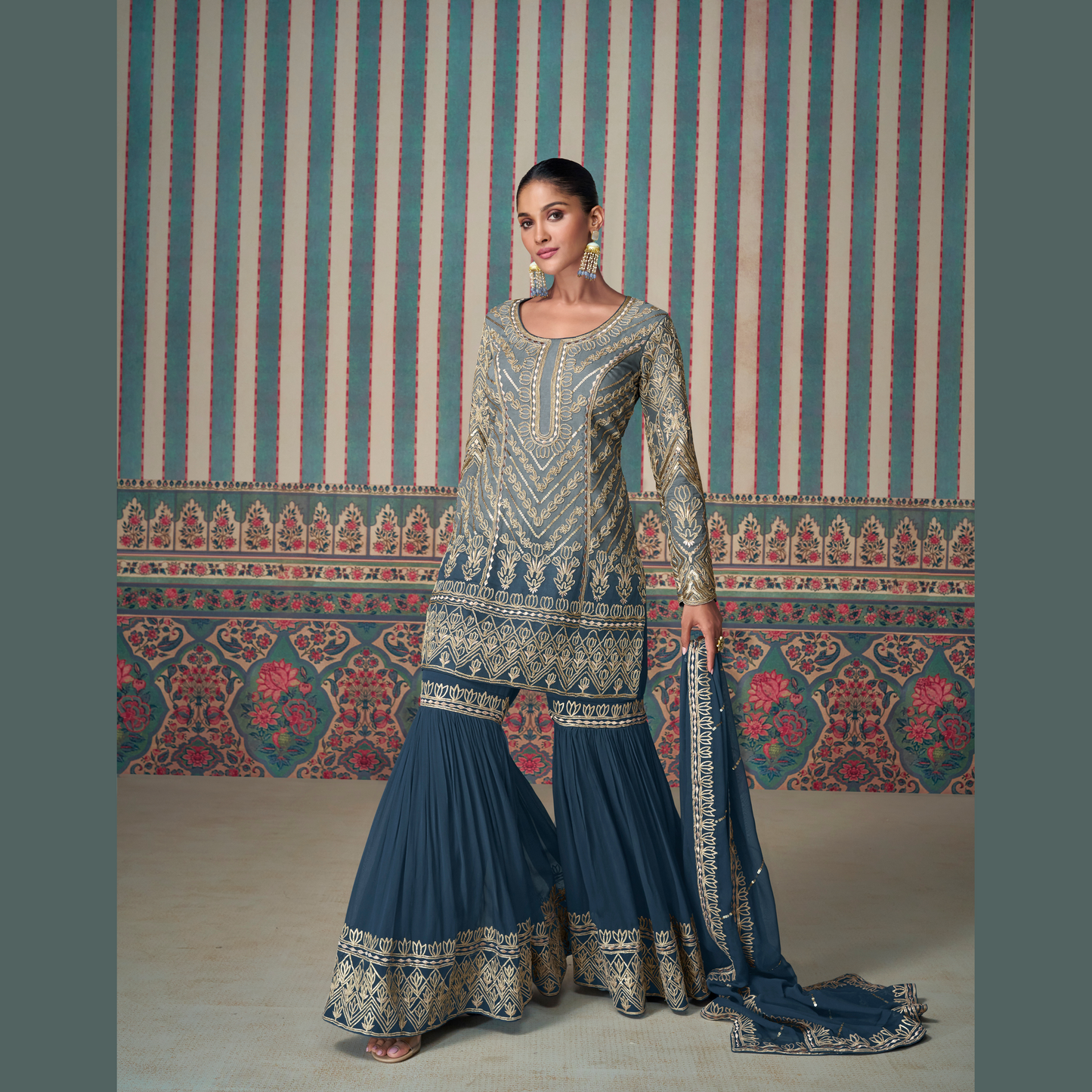 Nikhaar Embroidered Sharara Set