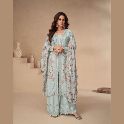 Firoza Bagh Kurta with Wide-Leg Palazzo and Dupatta