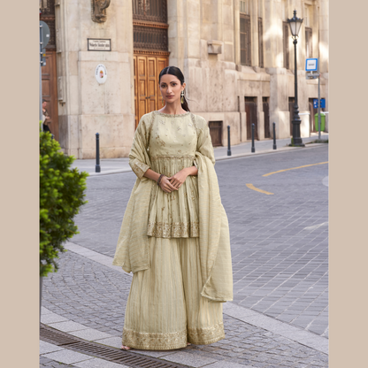 Timeless Elegance - Embroidered Sharara Kurti Set