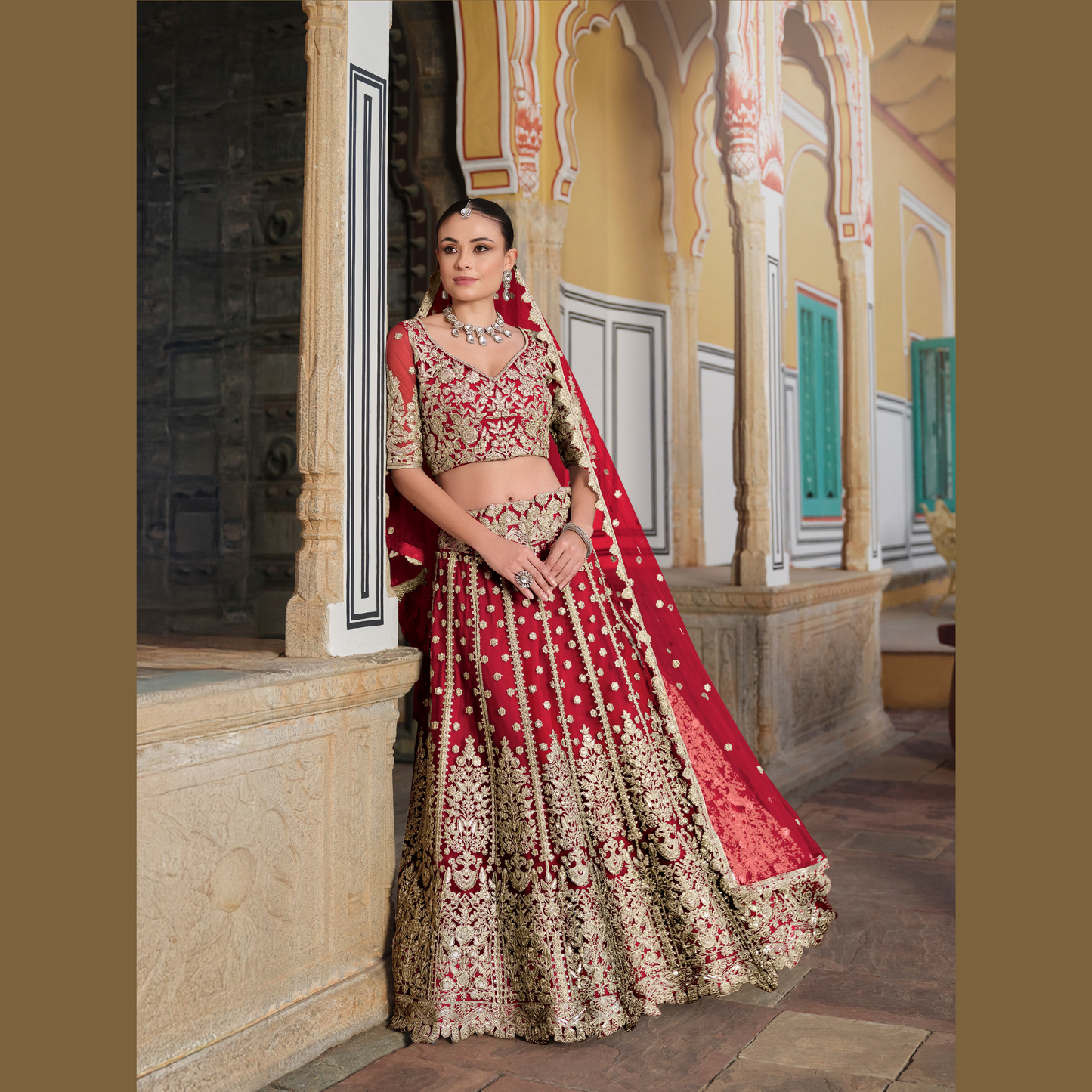 Designer Lahenga Choli Imperial Red