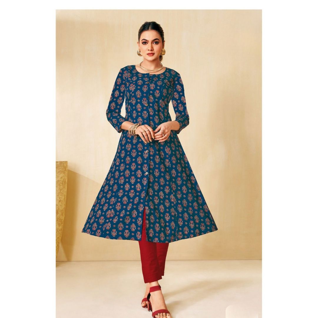 Satrangi Cotton A-Line Flare Kurti
