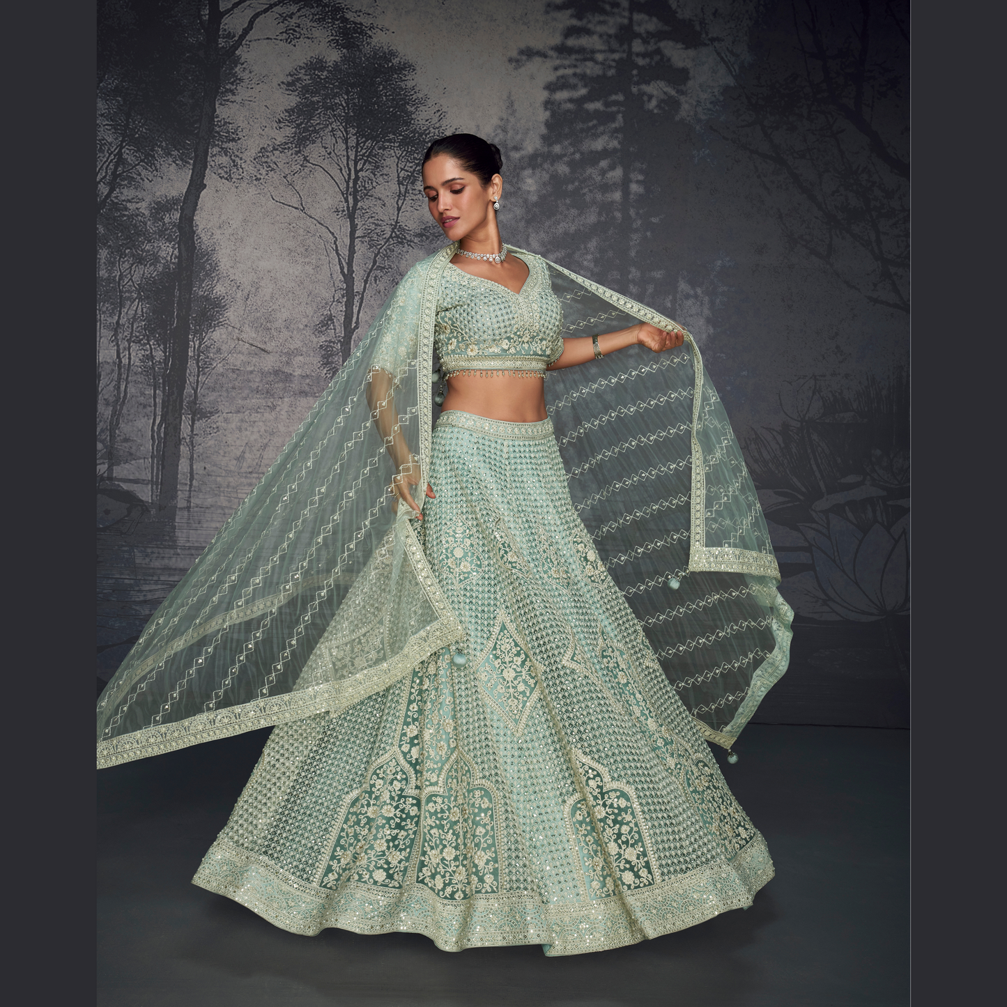 Handcrafted Embroidered Lehenga Set