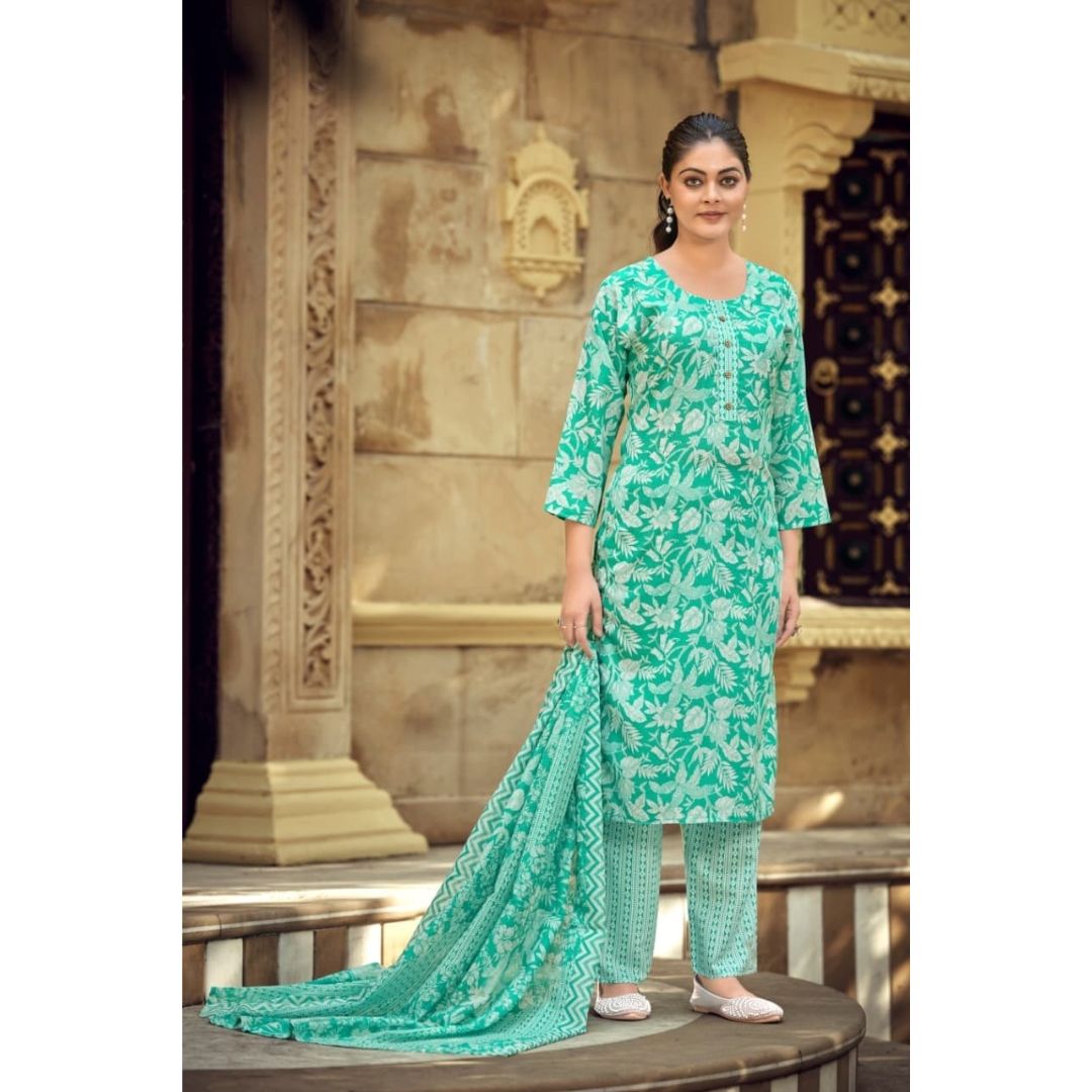 Satrangi Cotton Print Pant Suit Set