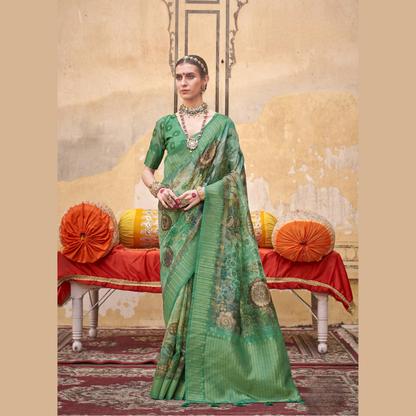 Fancy Silk Saree with Unstitched Blouse