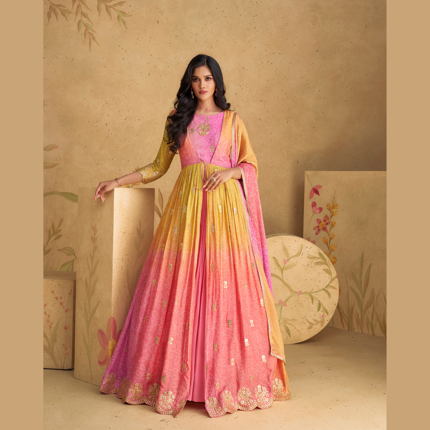 Golden Anarkali Aura