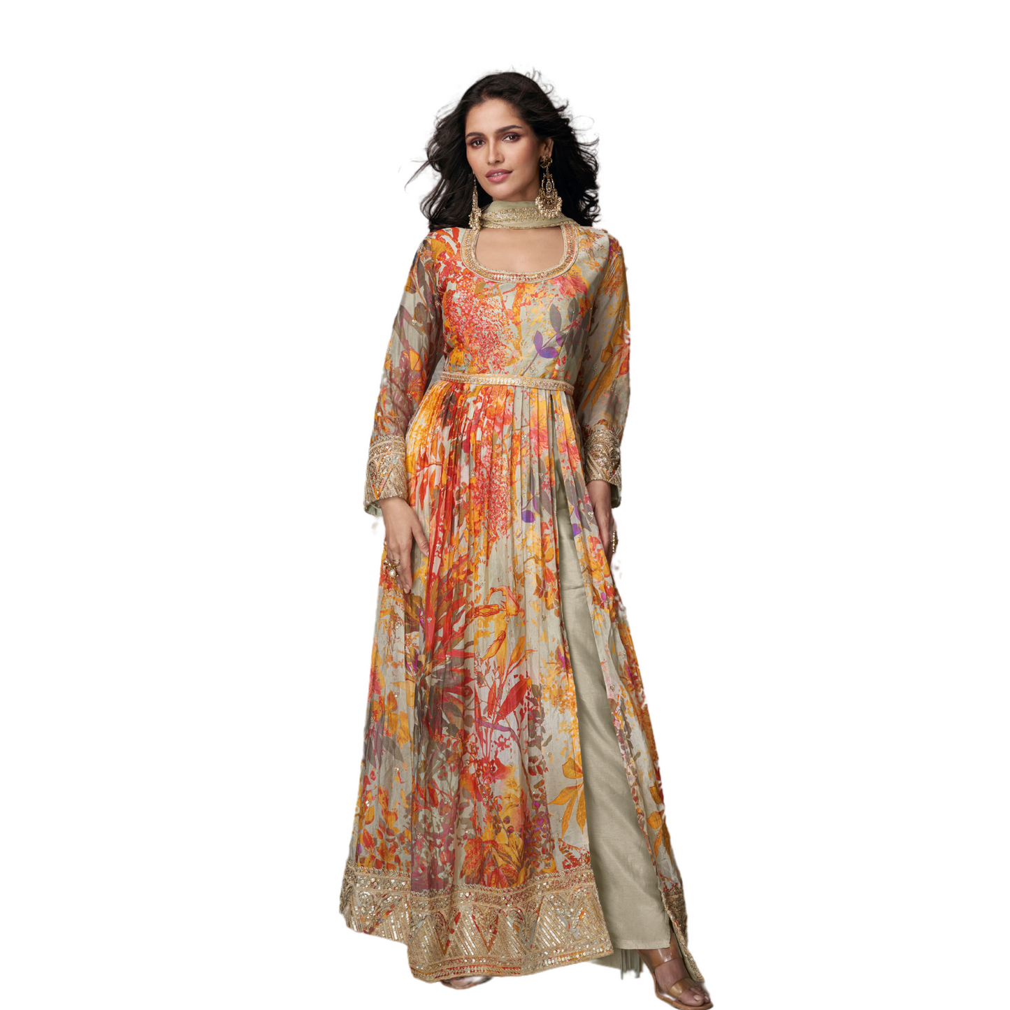 Opulent Georgette Delight Festive Anarkali Gowns