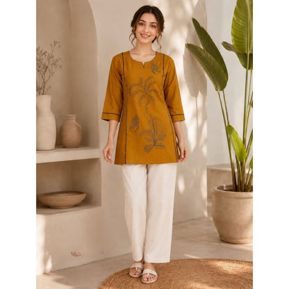 Aangan Dabu Cotton Kurti with Pants
