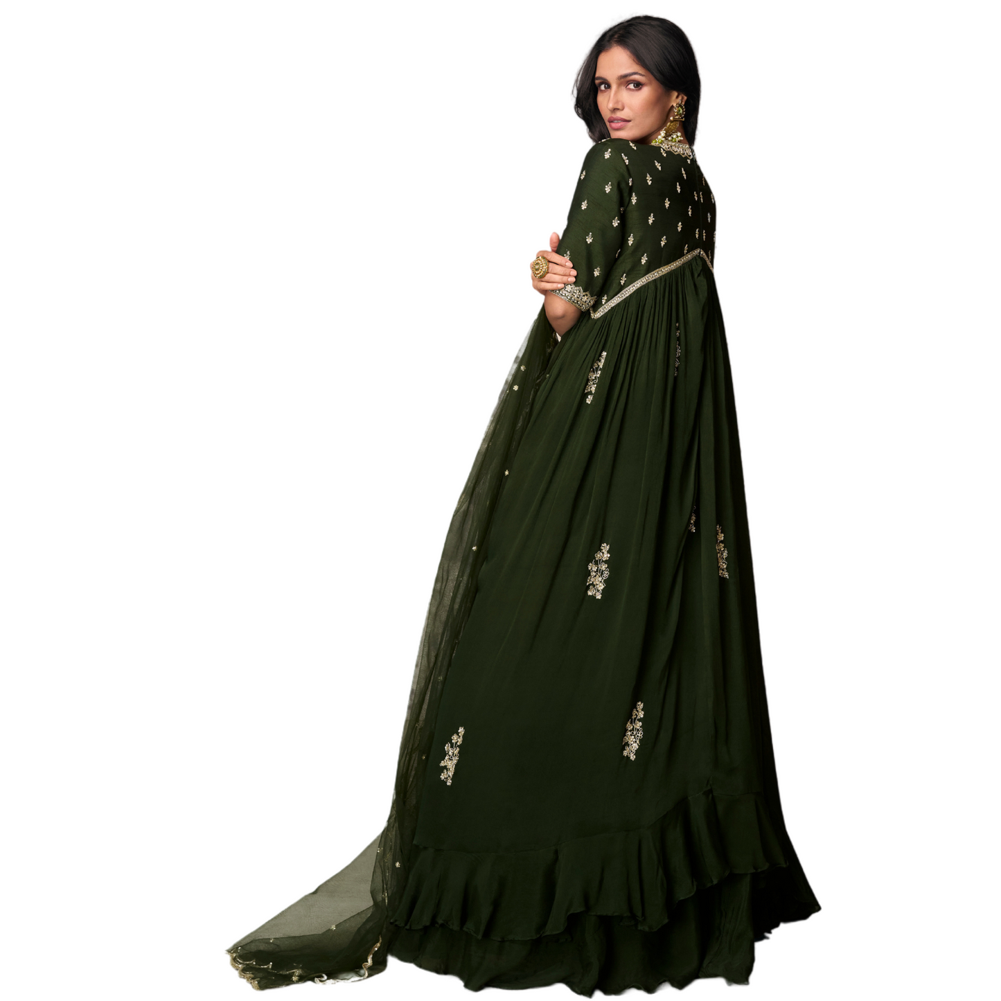 Majestic Charm Silk Ensemble floor-length Anarkali gowns