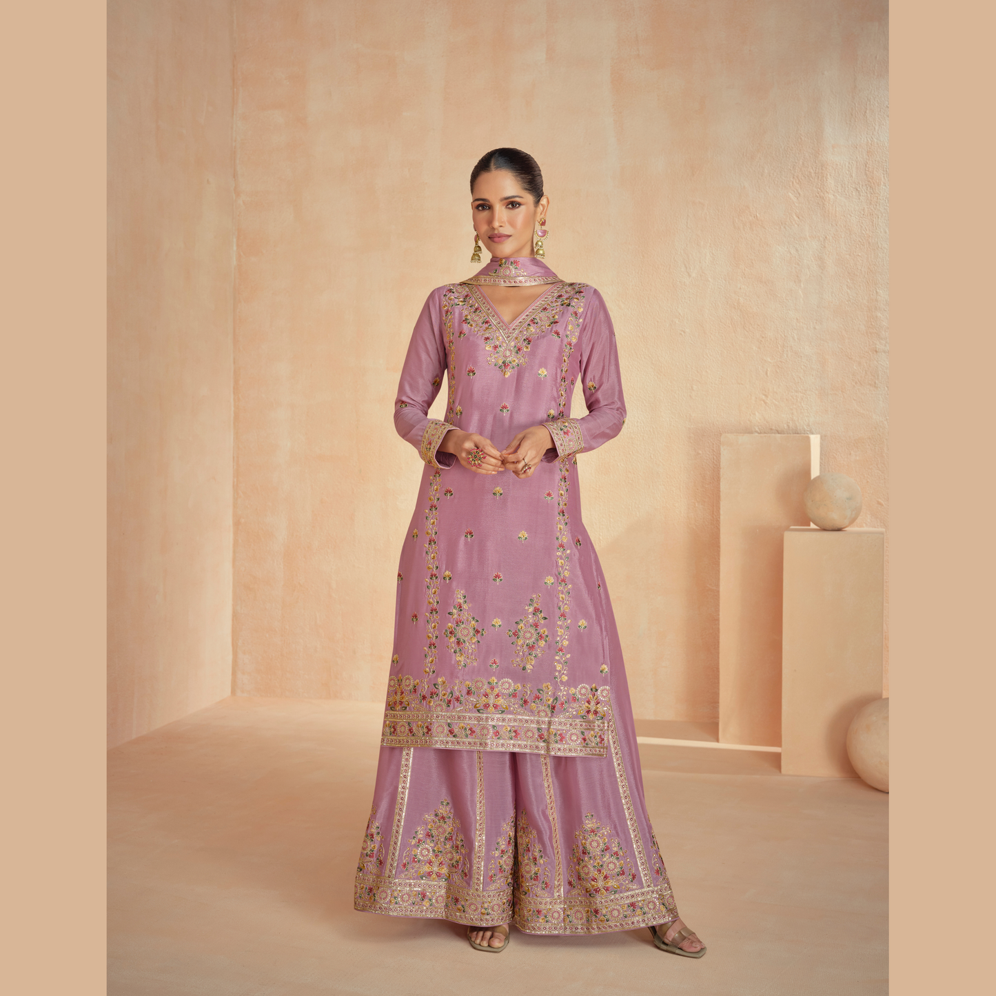 Chinnon Silk Anarkali Set