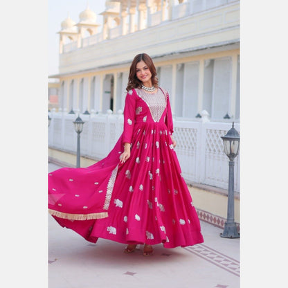 Heritage Glow flared gown