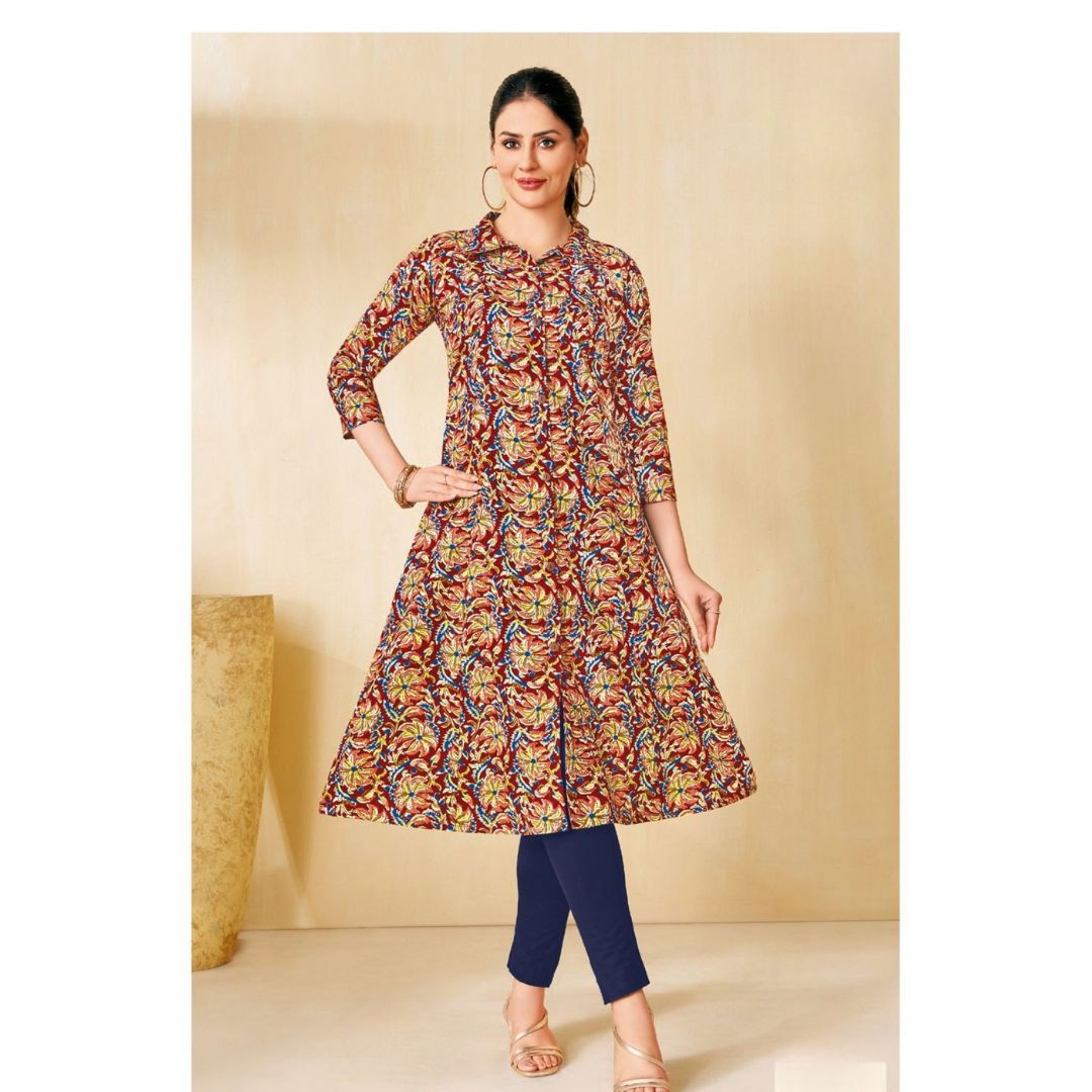 Satrangi Cotton A-Line Flare Kurti