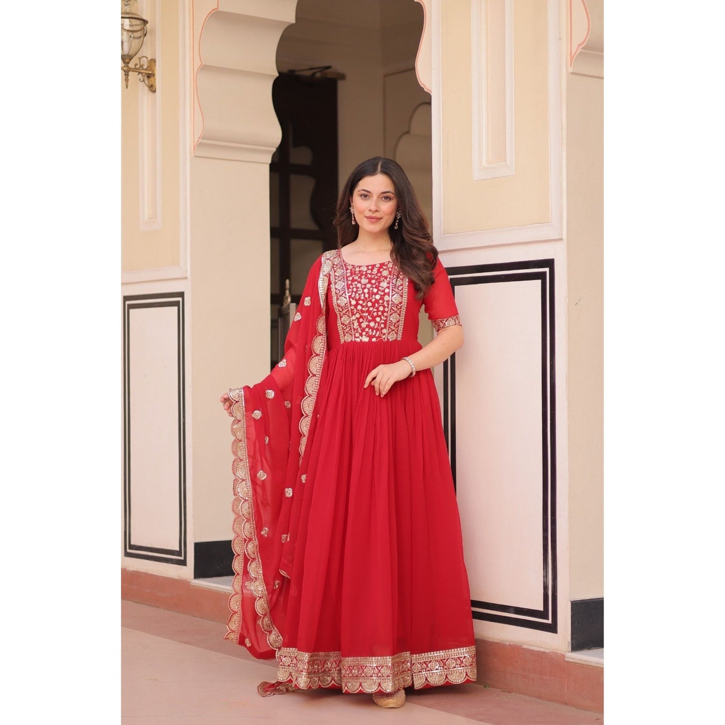 Aarzu Crimson – Heritage Glam Gown