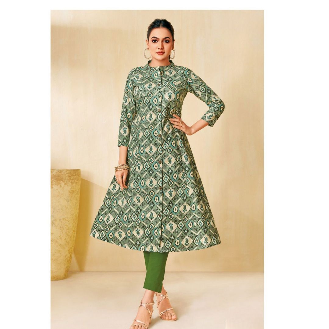Satrangi Cotton A-Line Flare Kurti