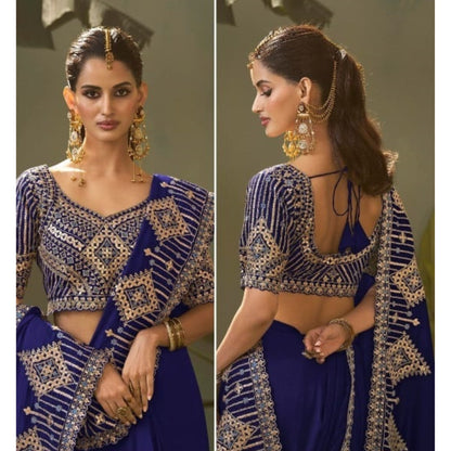 Ira Blue  Majestic Zari Saree