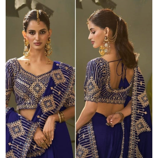 Ira Blue  Majestic Zari Saree