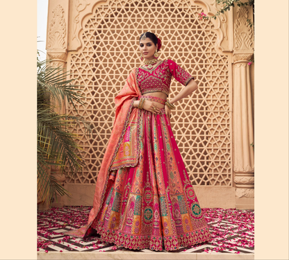 Swarangi Banarasi Silken Bride Lehenga Set