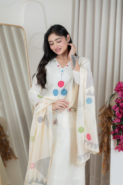Zariya Luxe Roman A-Line Set with Pockets