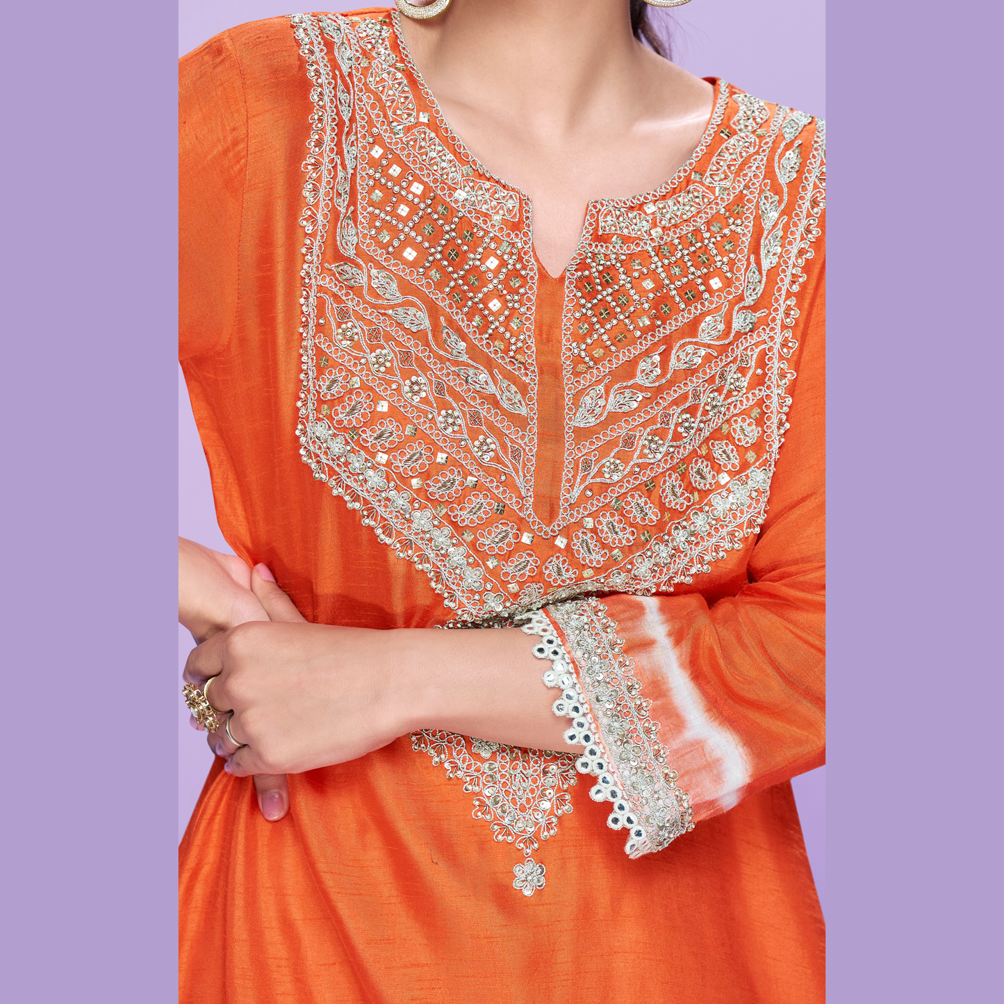 Zoya-E-Rust Kurta with White Pant