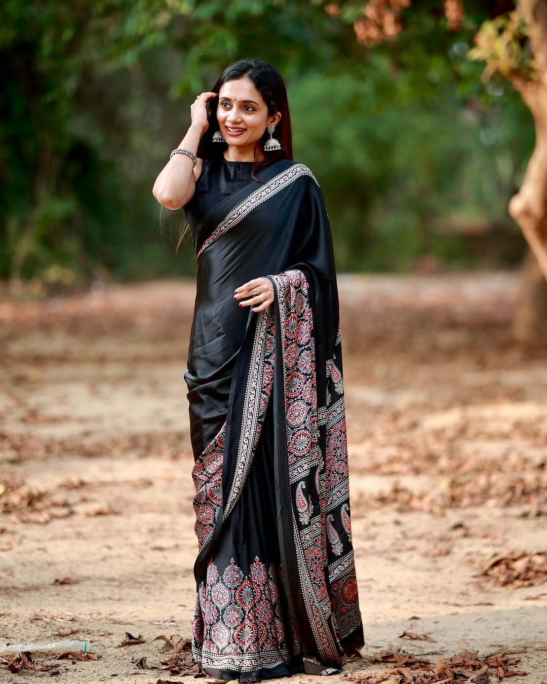 Silken Swirl Soft Crape Silk with Digital Print Saree