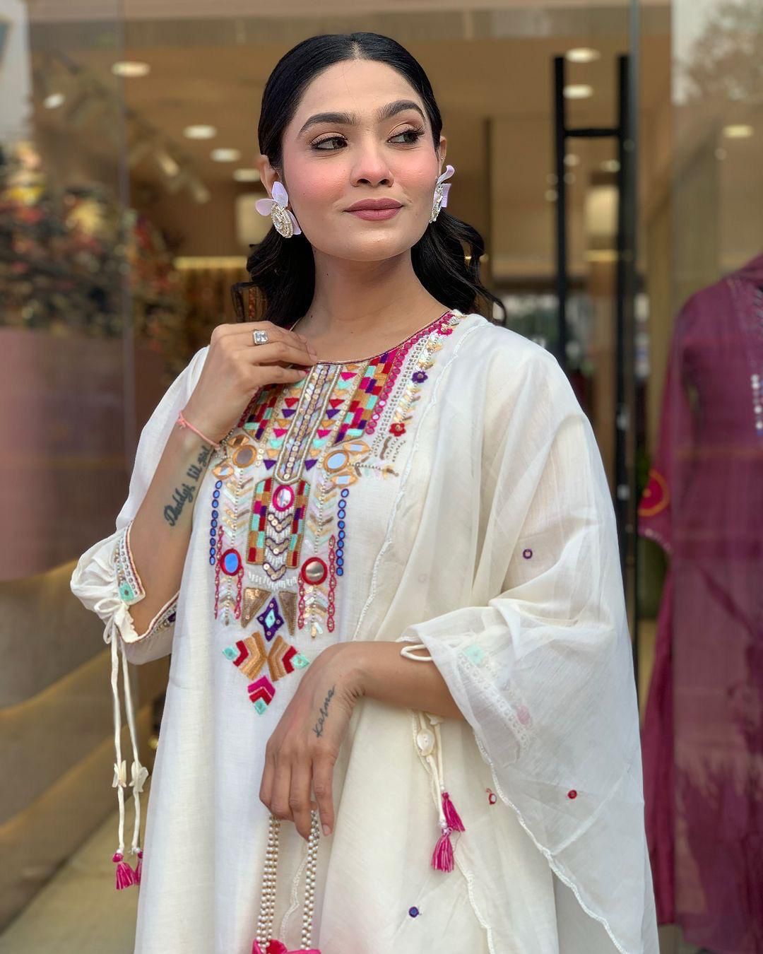 Mirror Bloom Premium Chanderi