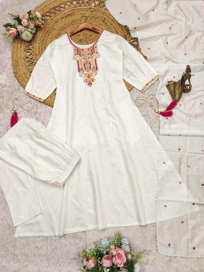 Mirror Bloom Premium Chanderi